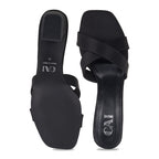 Crossover Black Heels