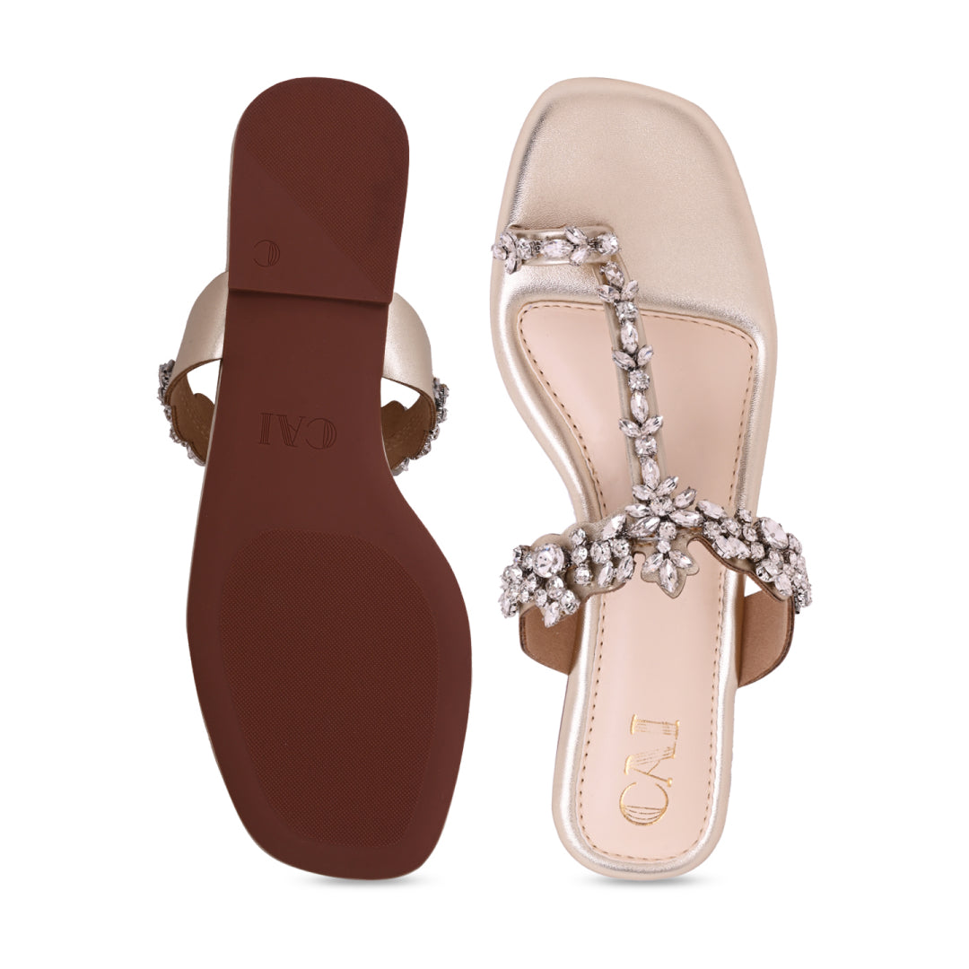 Crystal Bloom Toe Flat