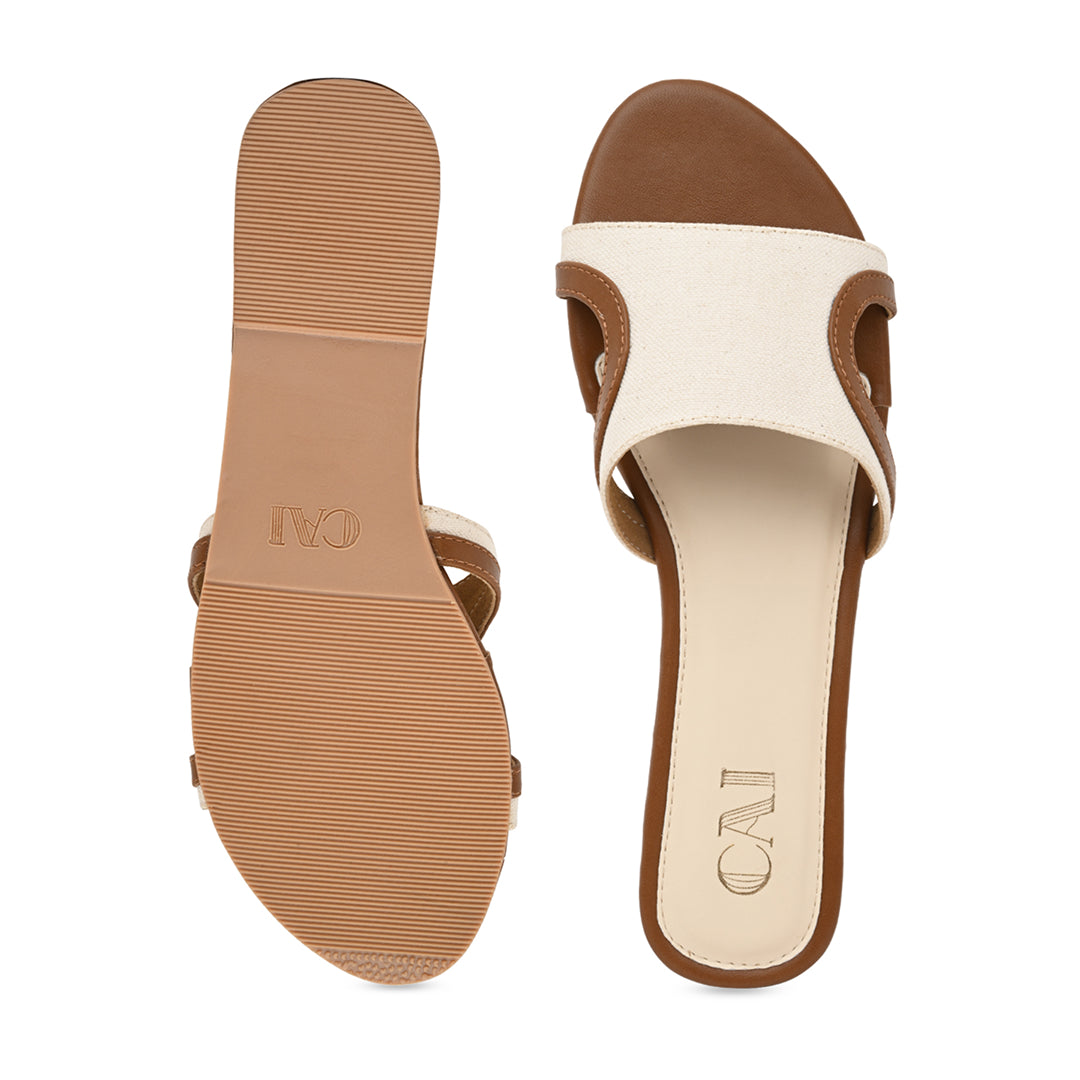 Curved in Canvas Tan Flats