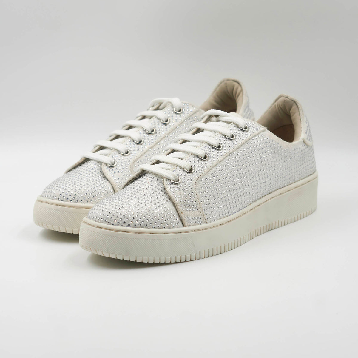 Rhinestone Lowtop Sneakers- White