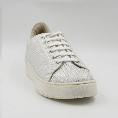 Rhinestone Lowtop Sneakers- White