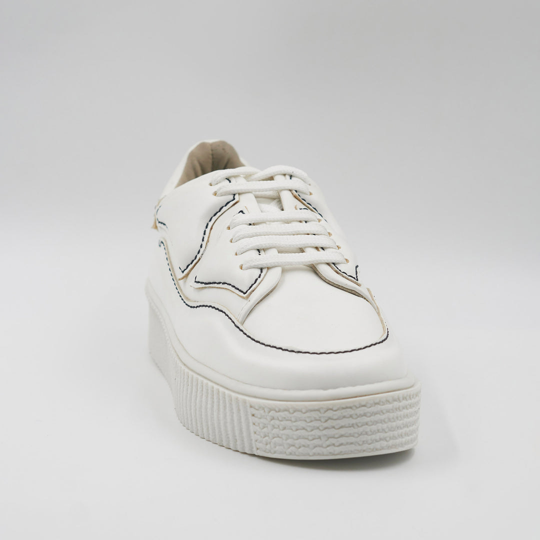 Patchworked Platform Sneakers-White – The CAI Store