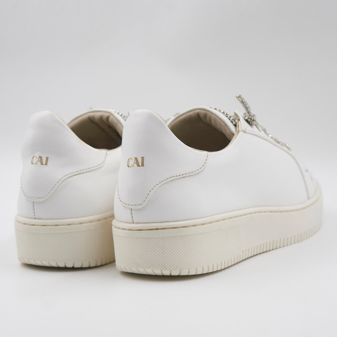 Diamond Lace-Up Sneaker - White