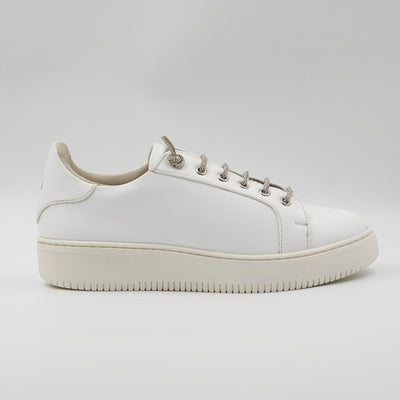 Diamond Lace-Up Sneaker - White