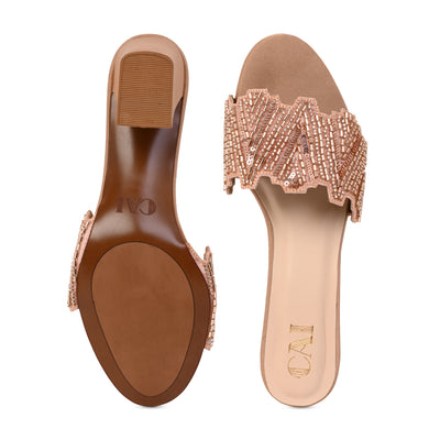 Dazzle Rosegold Line Heels