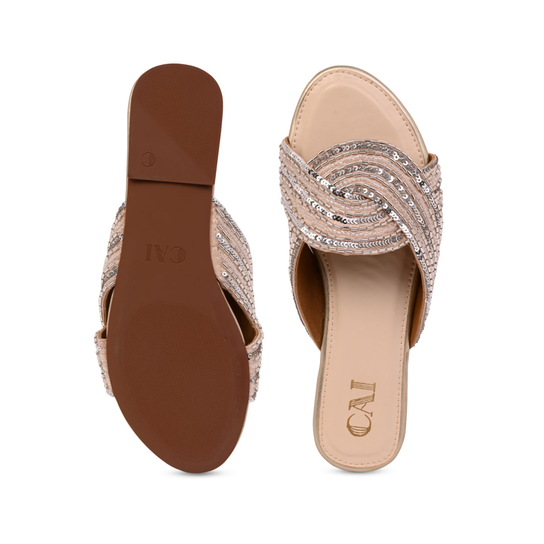 Swirled in Gold And Silver Flats