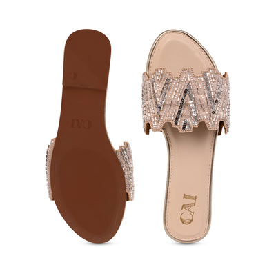 Dazzle Silvergold Line Flats