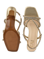 Diamond Stud Ankle Strap Heel