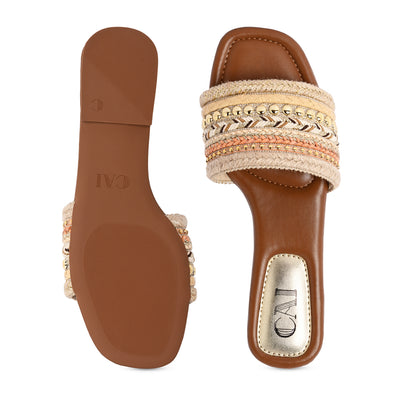 Dune Lace Tan Flat