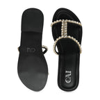 Embellished Double Strap Flat