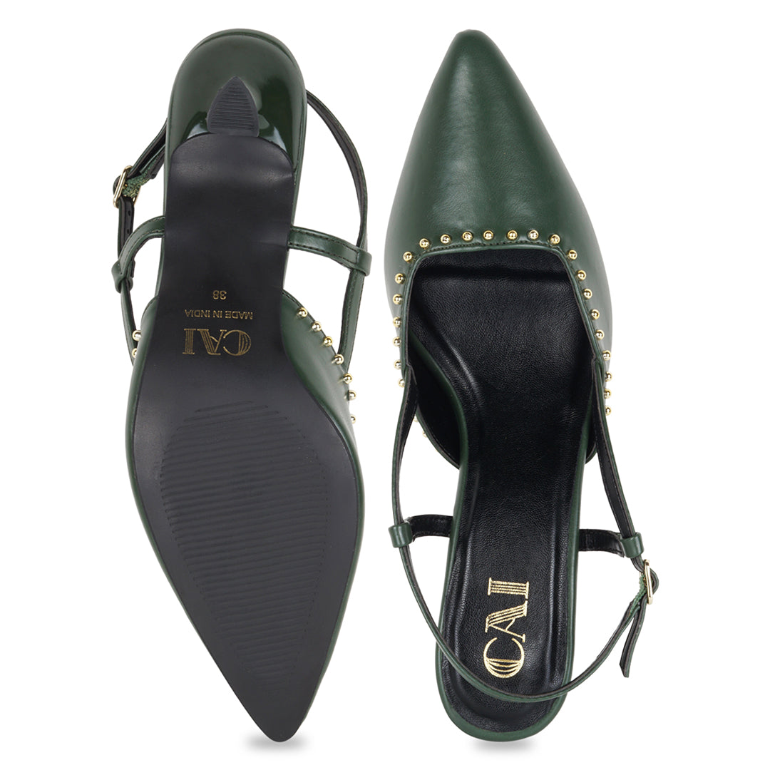 Emerald Green Rivet Pumps