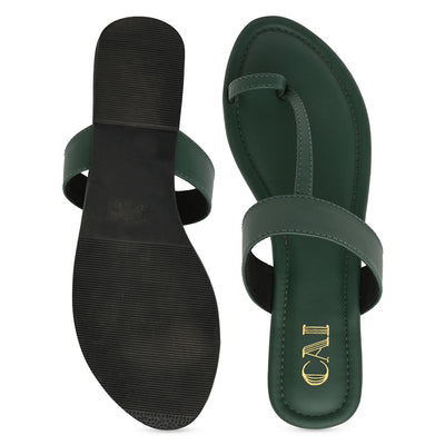 Emerald Green Thong Strap Flats