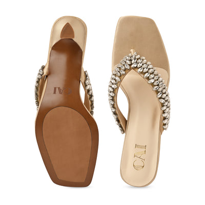 Encrusted Thong Heels