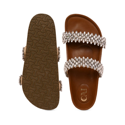 Encrusted Two Strap Slider