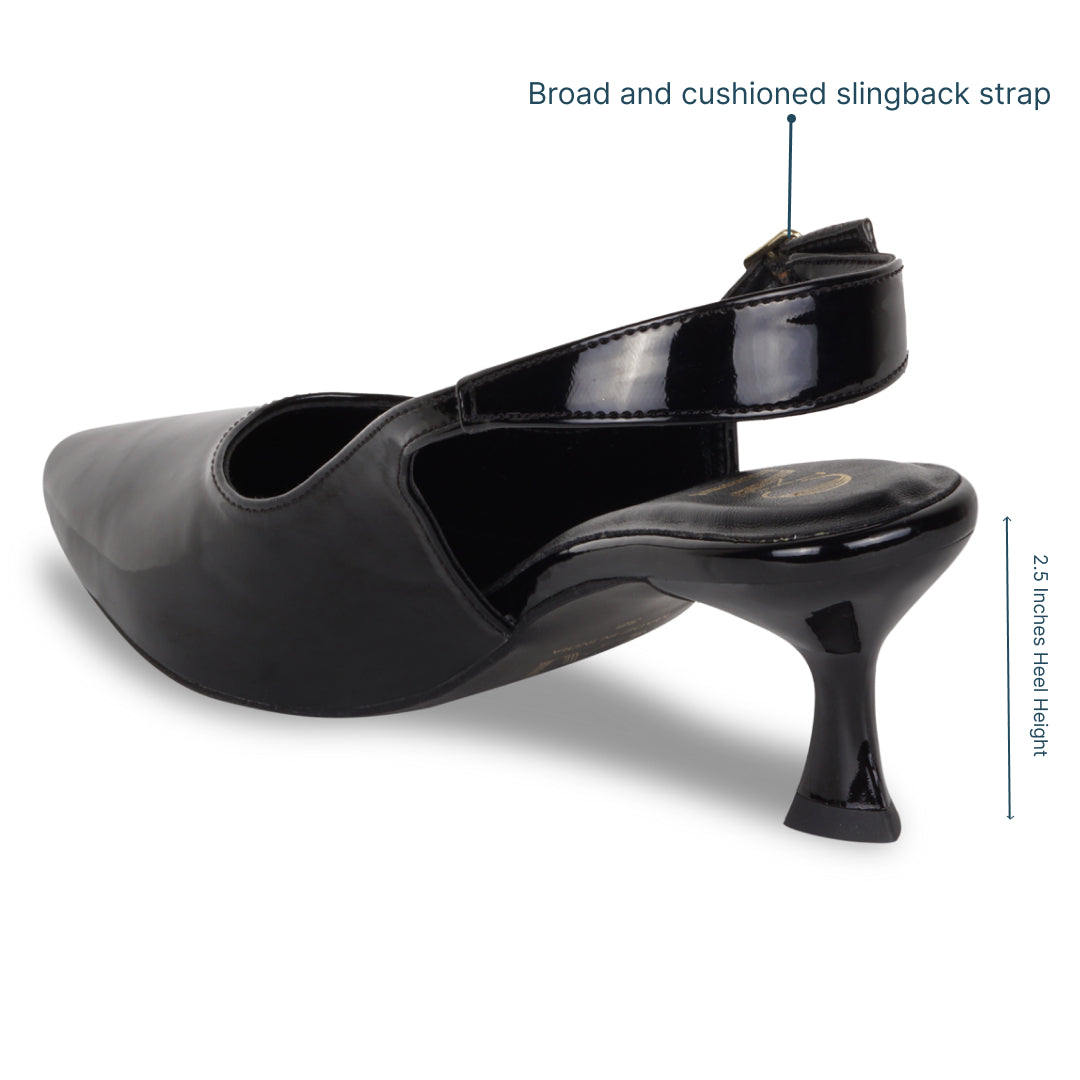 Black Slingback Pumps