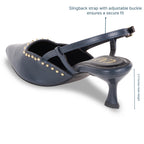 Navy Blue Rivet Pumps