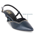 Navy Blue Rivet Pumps