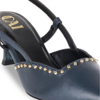 Navy Blue Rivet Pumps