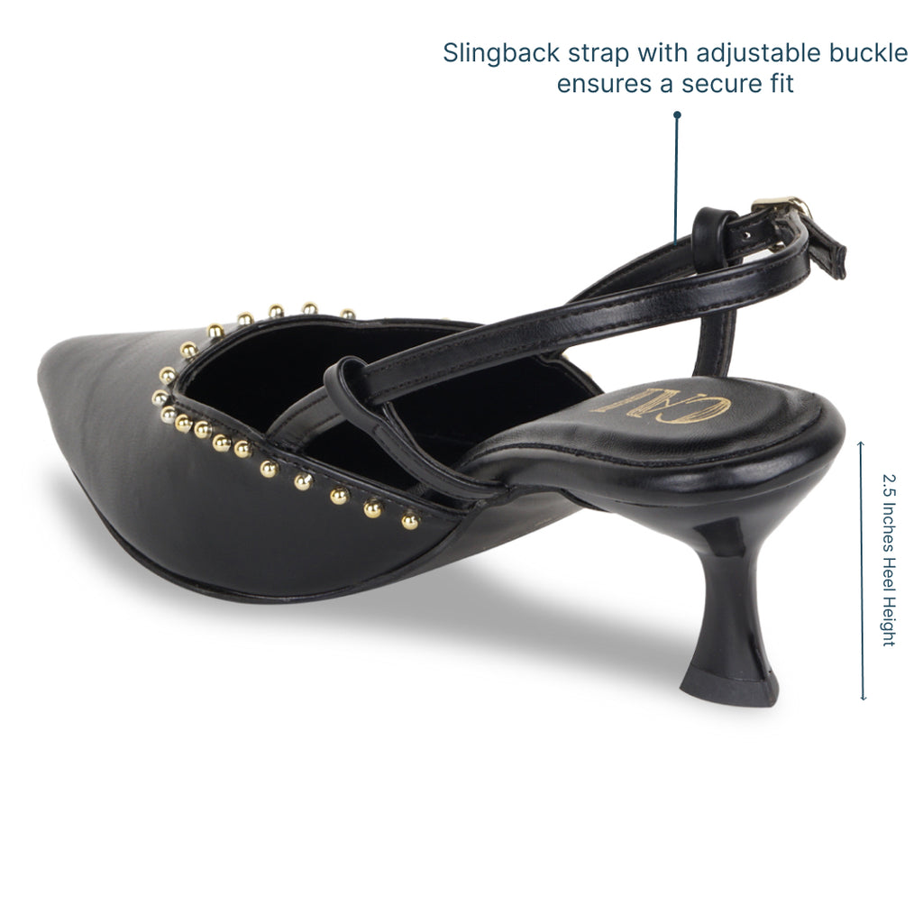 Black Rivet Pumps