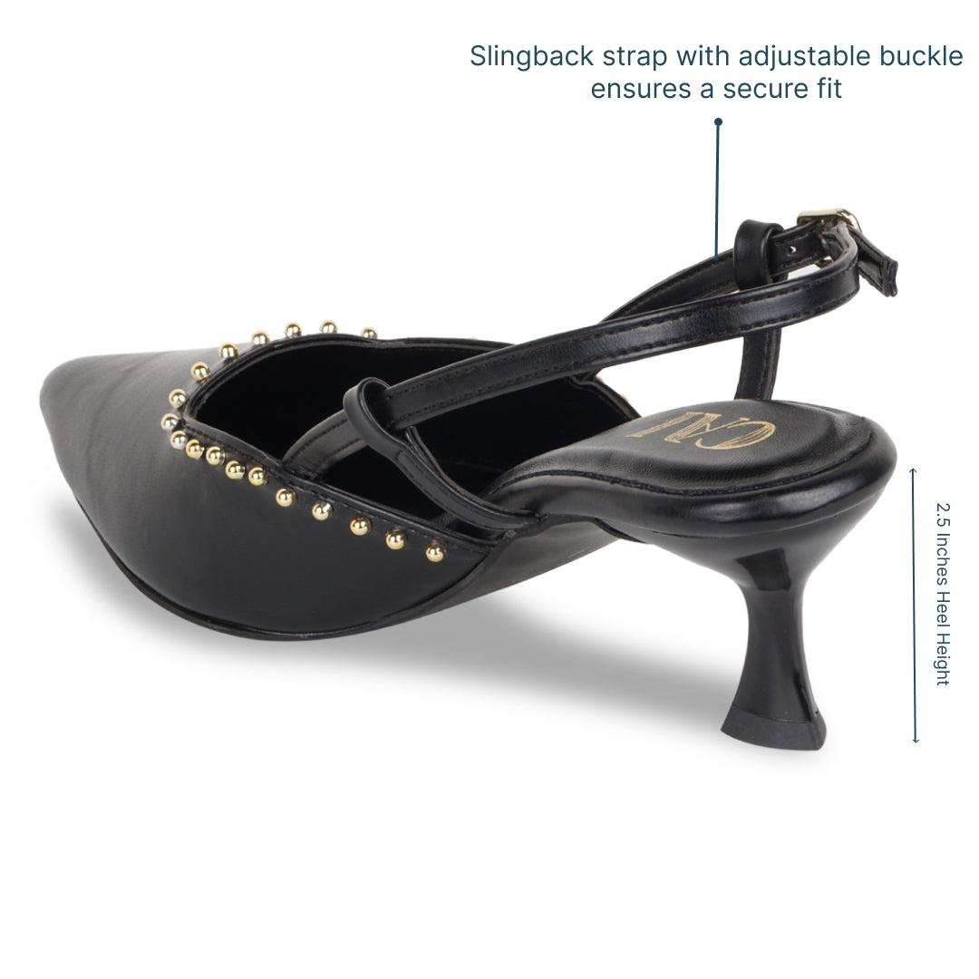 Black Rivet Pumps