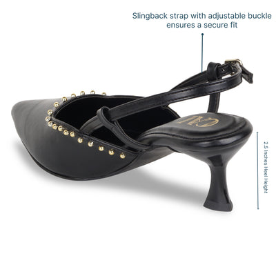 Black Rivet Pumps