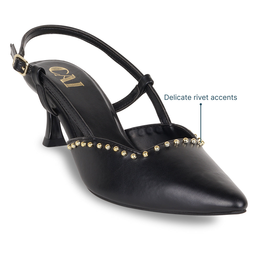 Black Rivet Pumps