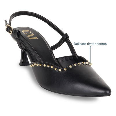 Black Rivet Pumps