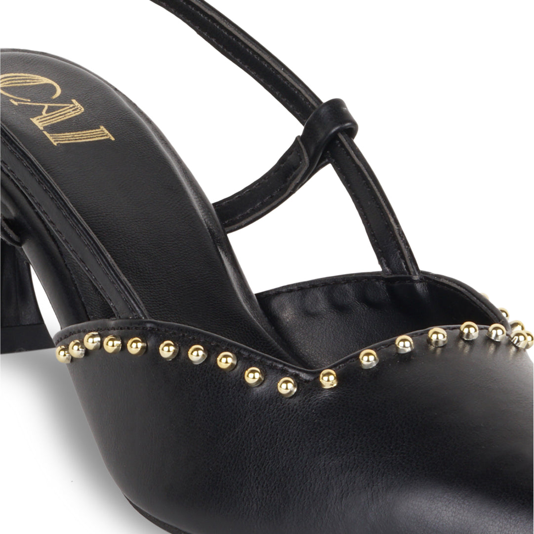 Black Rivet Pumps