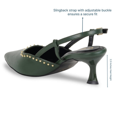 Emerald Green Rivet Pumps