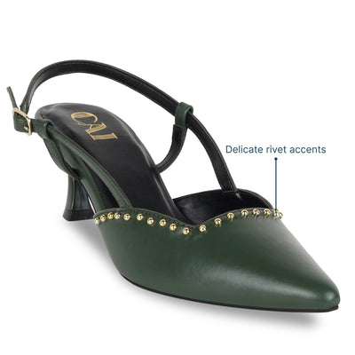 Emerald Green Rivet Pumps