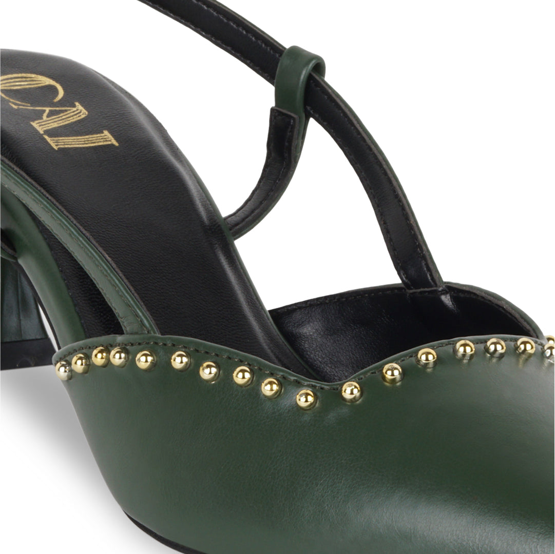 Emerald Green Rivet Pumps