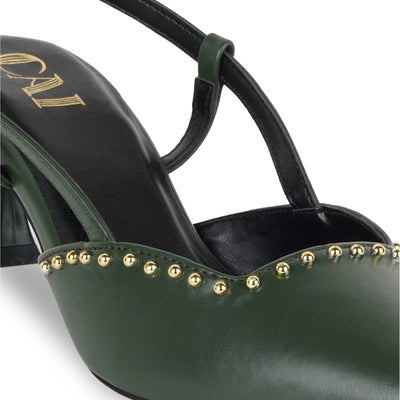 Emerald Green Rivet Pumps