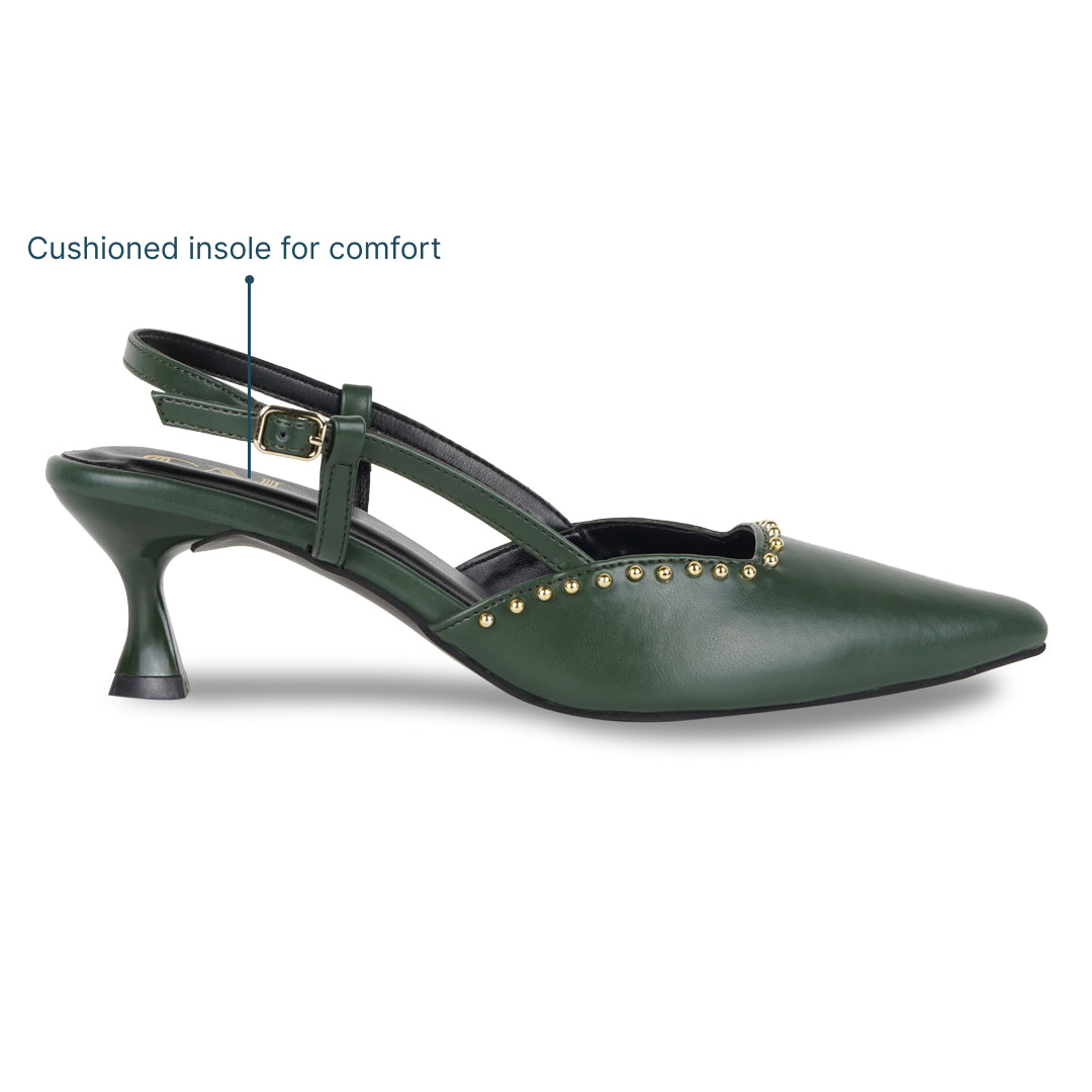 Emerald Green Rivet Pumps