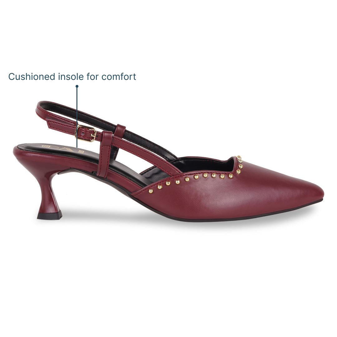 Maroon Rivet Pumps