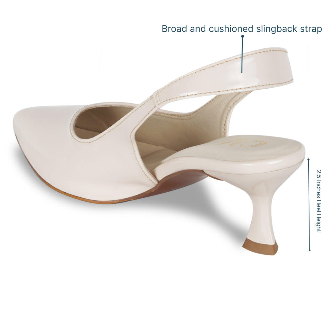 Cream Slingback Pumps
