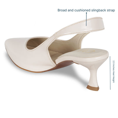 Cream Slingback Pumps