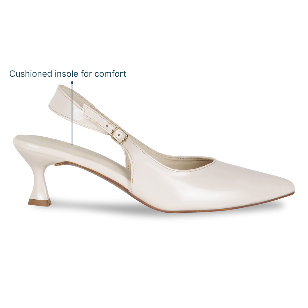 Cream Slingback Pumps