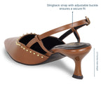 Brown Rivet Pumps