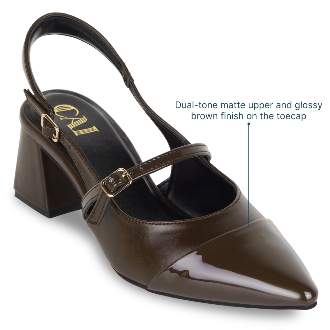 Dual Brown Mary Jane Heels