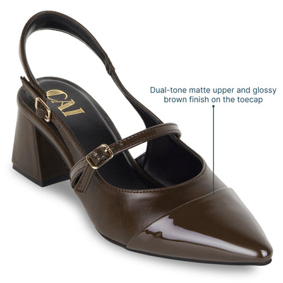 Dual Brown Mary Jane Heels