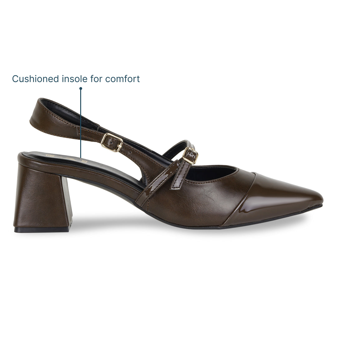 Dual Brown Mary Jane Heels