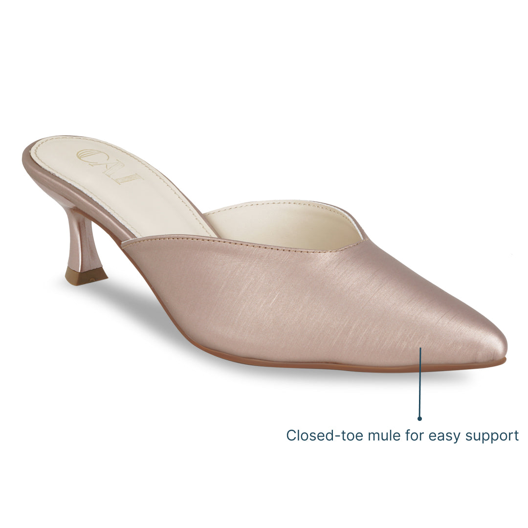 Radiant Rosegold Mule Pumps