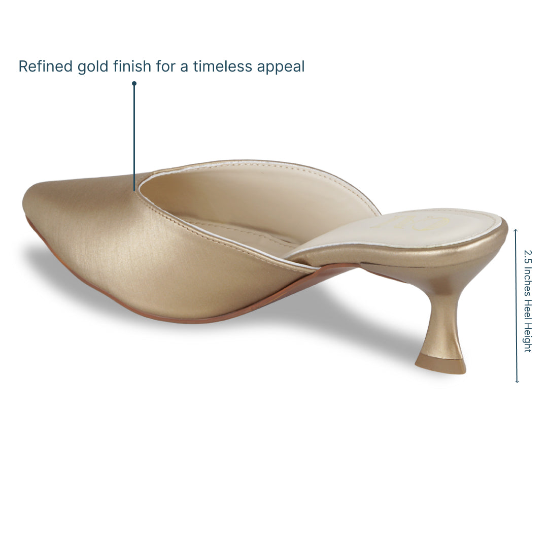 Radiant Gold Mule Pumps