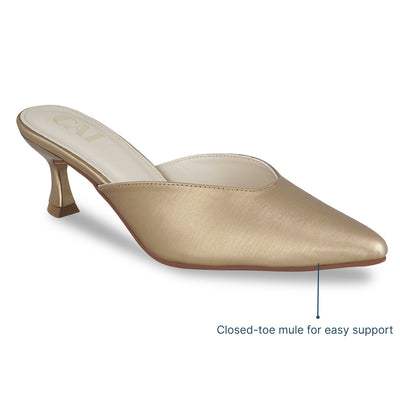 Radiant Gold Mule Pumps