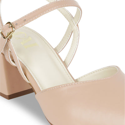 Peach Ankle Strap Pumps