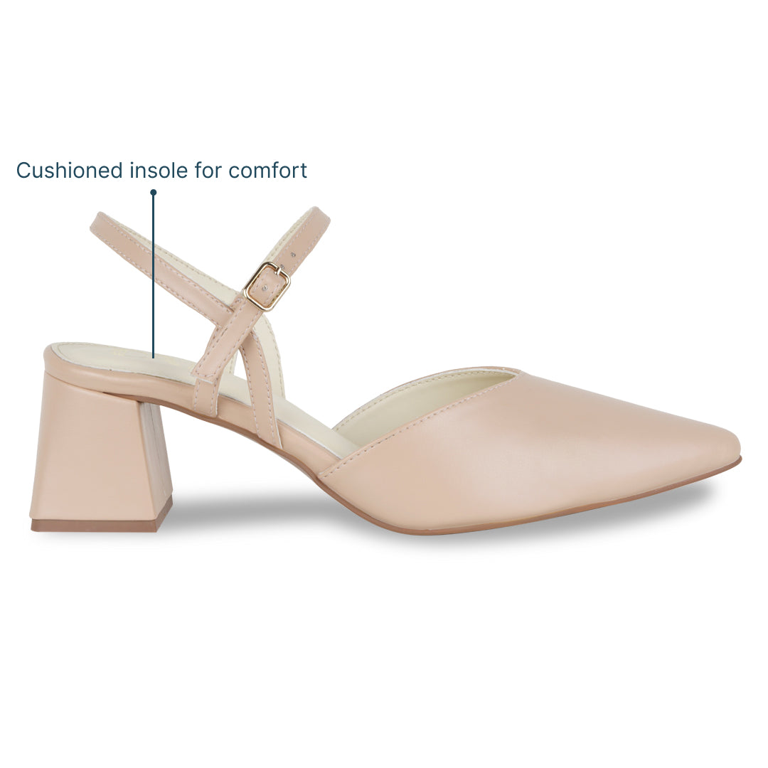 Peach Ankle Strap Pumps