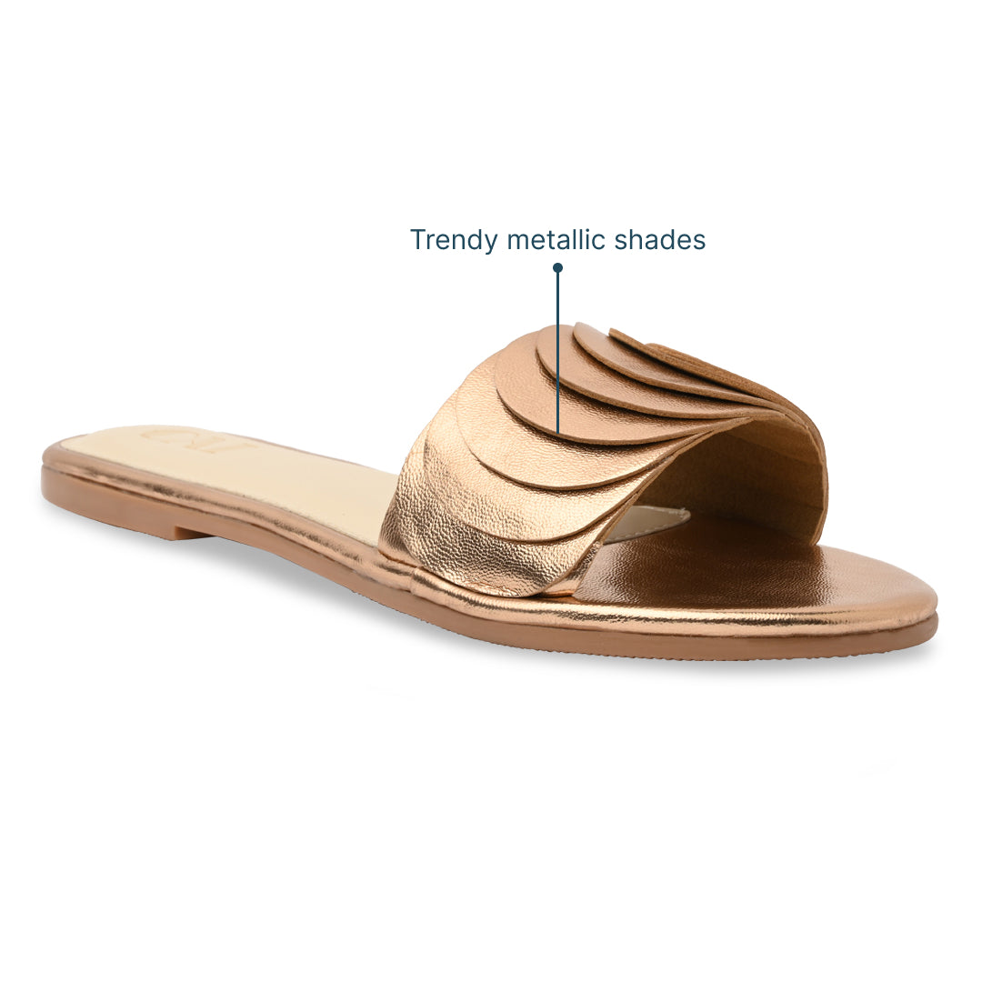 Rosegold Crescent Flats