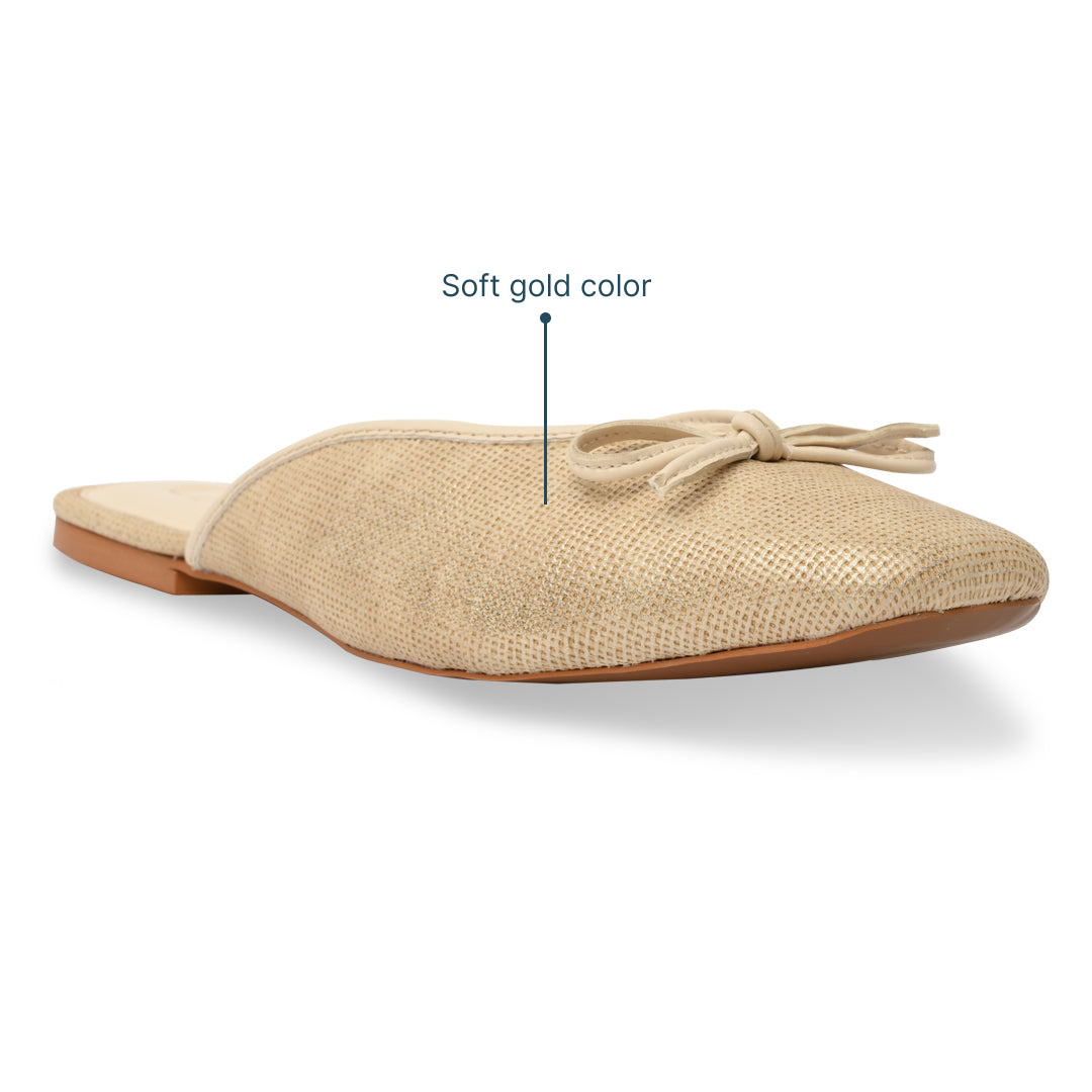 Light Gold Shimmer Ballet Flats