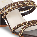 Multi Chain Lace Burgundy Heel