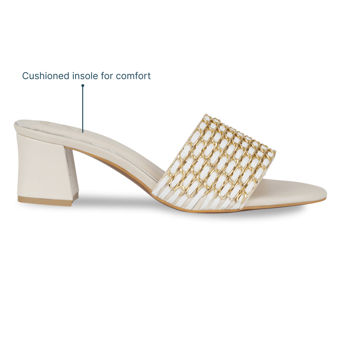 Cream Chain Heel